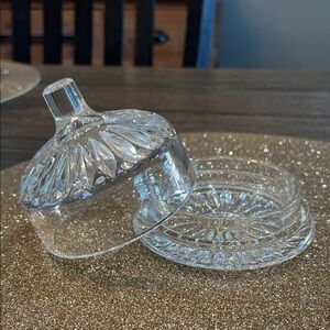 Elegant Clear Glass Dome Butter Dish
